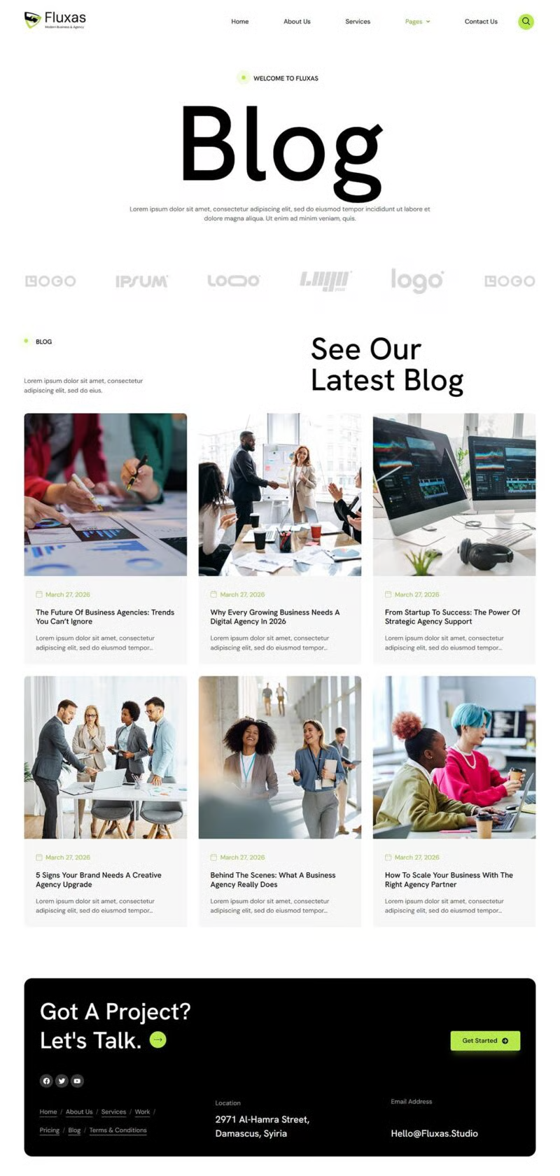 Fluxas -现代商务与机构工作室 Elementor 模板套件 Preview 6